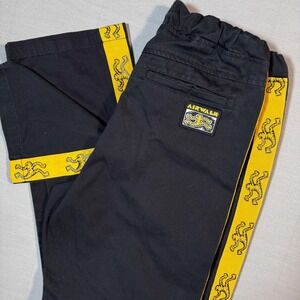 Airwalk x Forever 21 Mens Black Yellow Side Stripe Skate Pants Medium